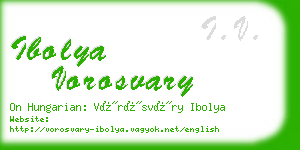 ibolya vorosvary business card